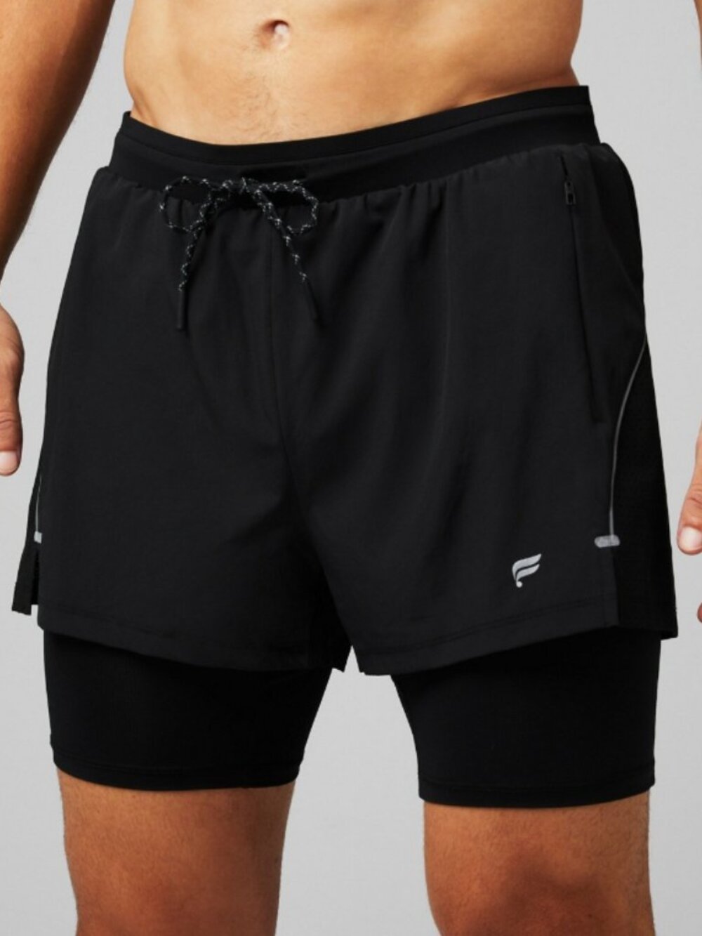 Fabletics The Kadence Shorts Mens Black Lined Reflective Running Gym Athletic XL